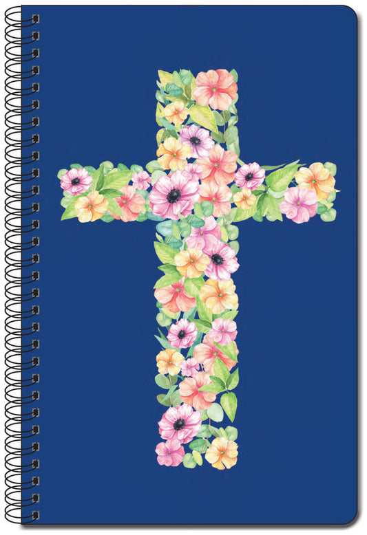 Morning Glory Floral Cross Blue